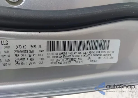 2015 Dodge Journey R/T z USA, uszkodzony, nr VIN 3C4PDCEG3FT596453